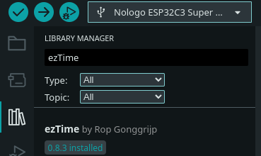 The Library Manager, searching for ezTime.